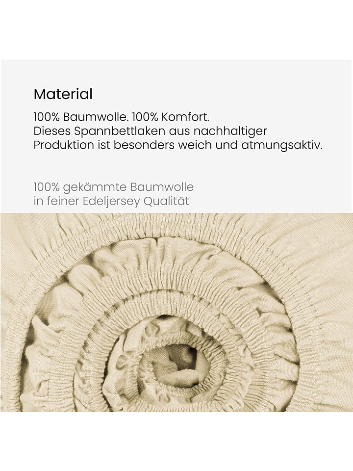 Schiesser Mako-Jersey-Spannbettlaken in Creme günstig kaufen