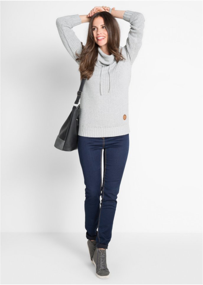Rollkragenpullover mit Kordeln