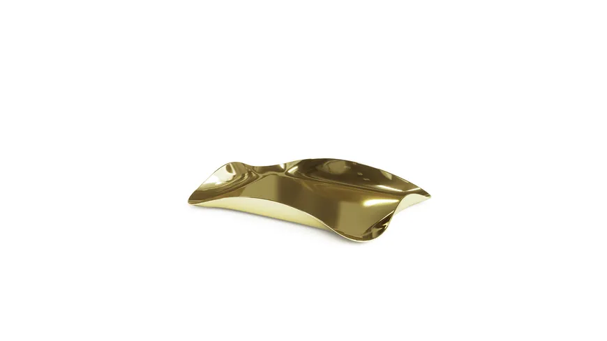 umbra Metall Tablett Wave Tray Brass Messing