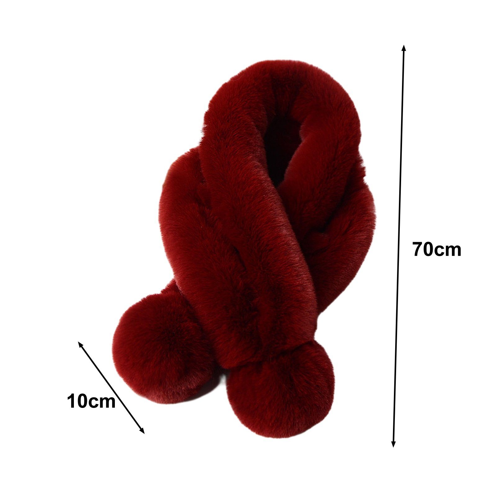Rutaqian Lätzchen Plüsch Lätzchen Einstellbar Kreuz Lätzchen Plüsch Warmer Frauen Schal, (70 cm Erwachsene und Kinder, warme Plüsch Schal für Kinder im Winter, Kuschelig Weicher Halswärmer mit Schlaufe zum Einstecken), Festkörperkreuz Schwindende Win