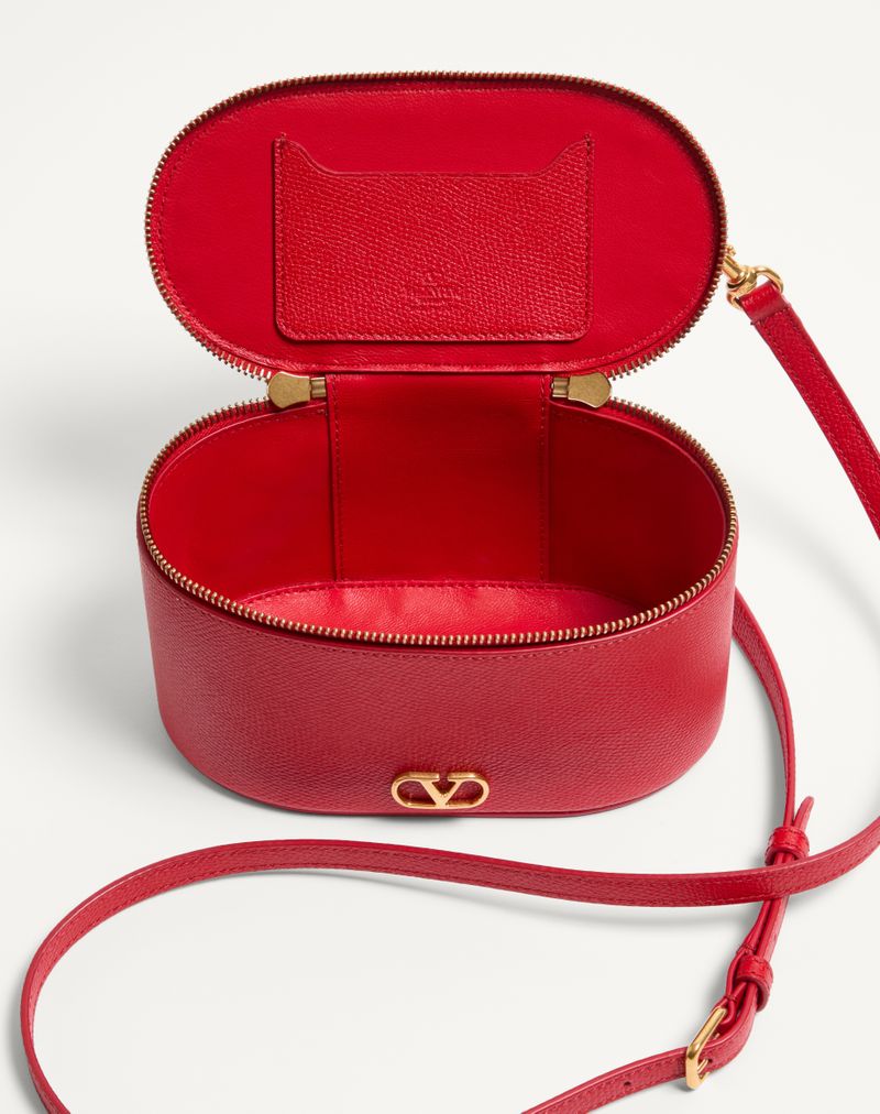 Mini Vanity Bag VLogo Signature em couro de bezerro granulado