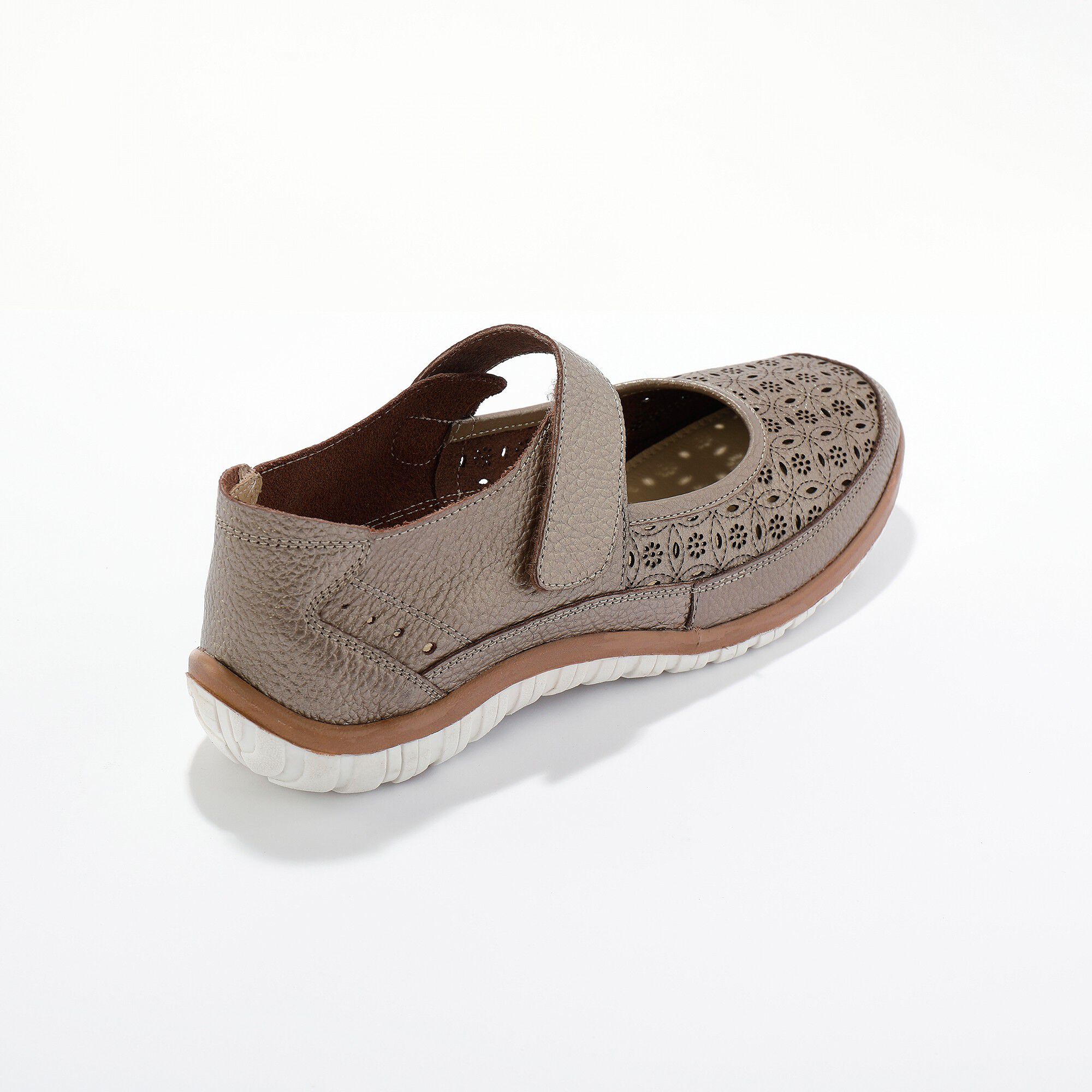 Babies cuir souple perforé, bande scratchée