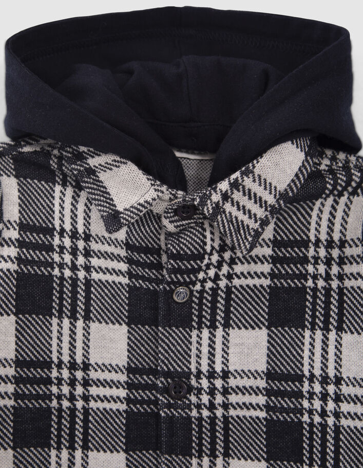 Chemise à carreaux et capuche amovible bébé garçon