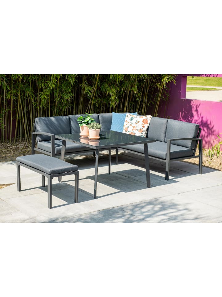 GMD Living Gartenmöbel Sitzgruppe Set WELLINGTON inkl. 1 Sitzbank in Farbe Schwarz günstig kaufen onesize
