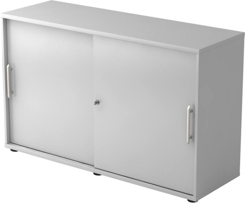 Hammerbacher Schiebetürenschrank Spanplatte 2 Fachböden 1.200 x 400 x 748 mm Grau