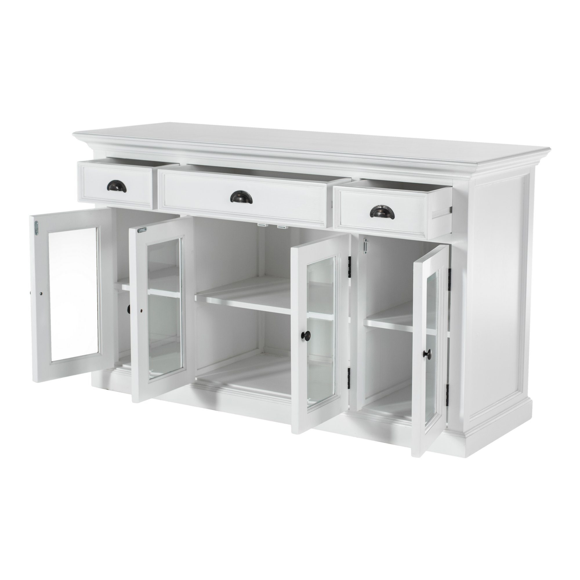 Novasolo Buffet Halifax Buffet mit 4 Glastüren 3 Schubladen