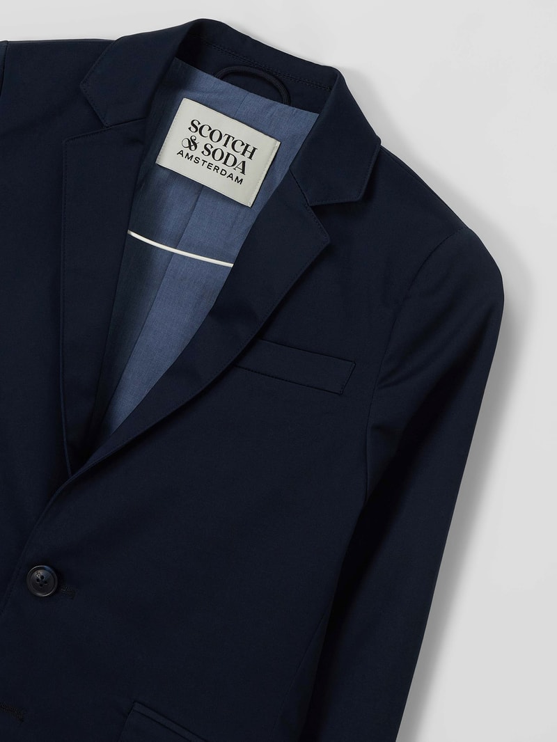Regular Fit 2-Knopf-Sakko mit Stretch-Anteil in marineblau