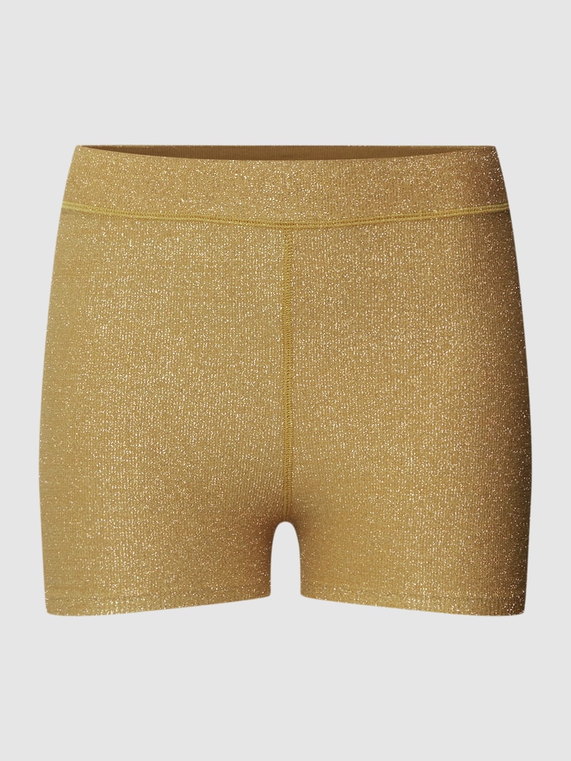 Shorts mit Effektgarn Modell 'LUREX ROXY' in lindgrün