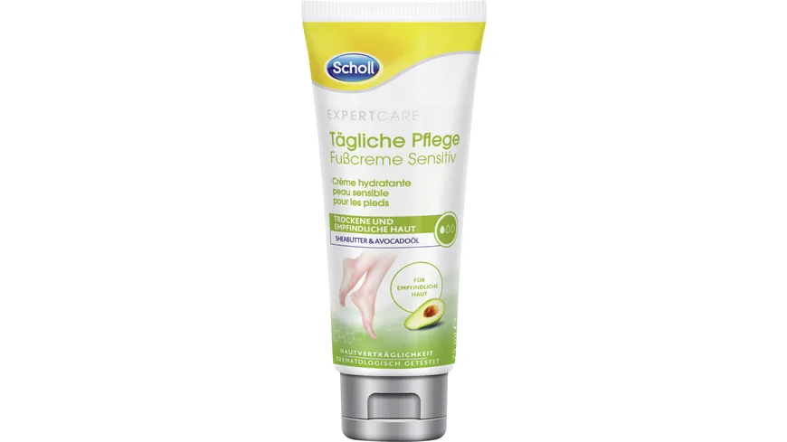 Scholl Expert Care Tägliche Pflege Fußcreme Sensitiv 75 ml