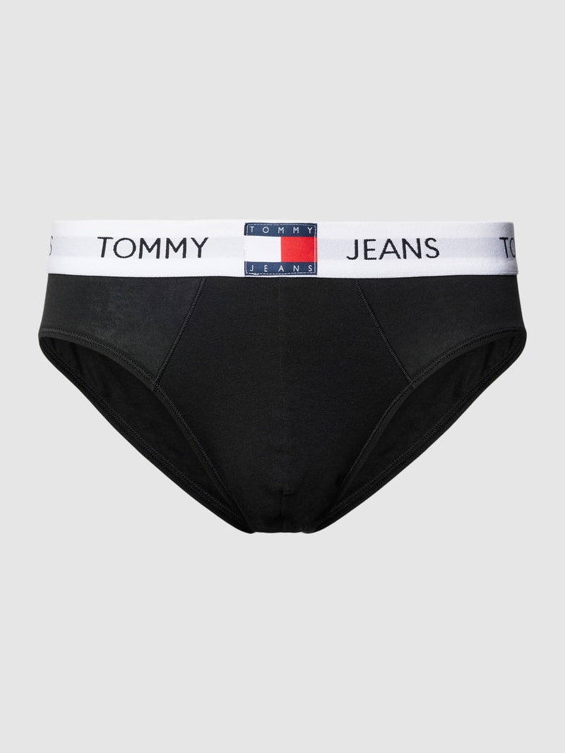 Slip mit Logo-Stitching Modell 'HERITAGE' in schwarz