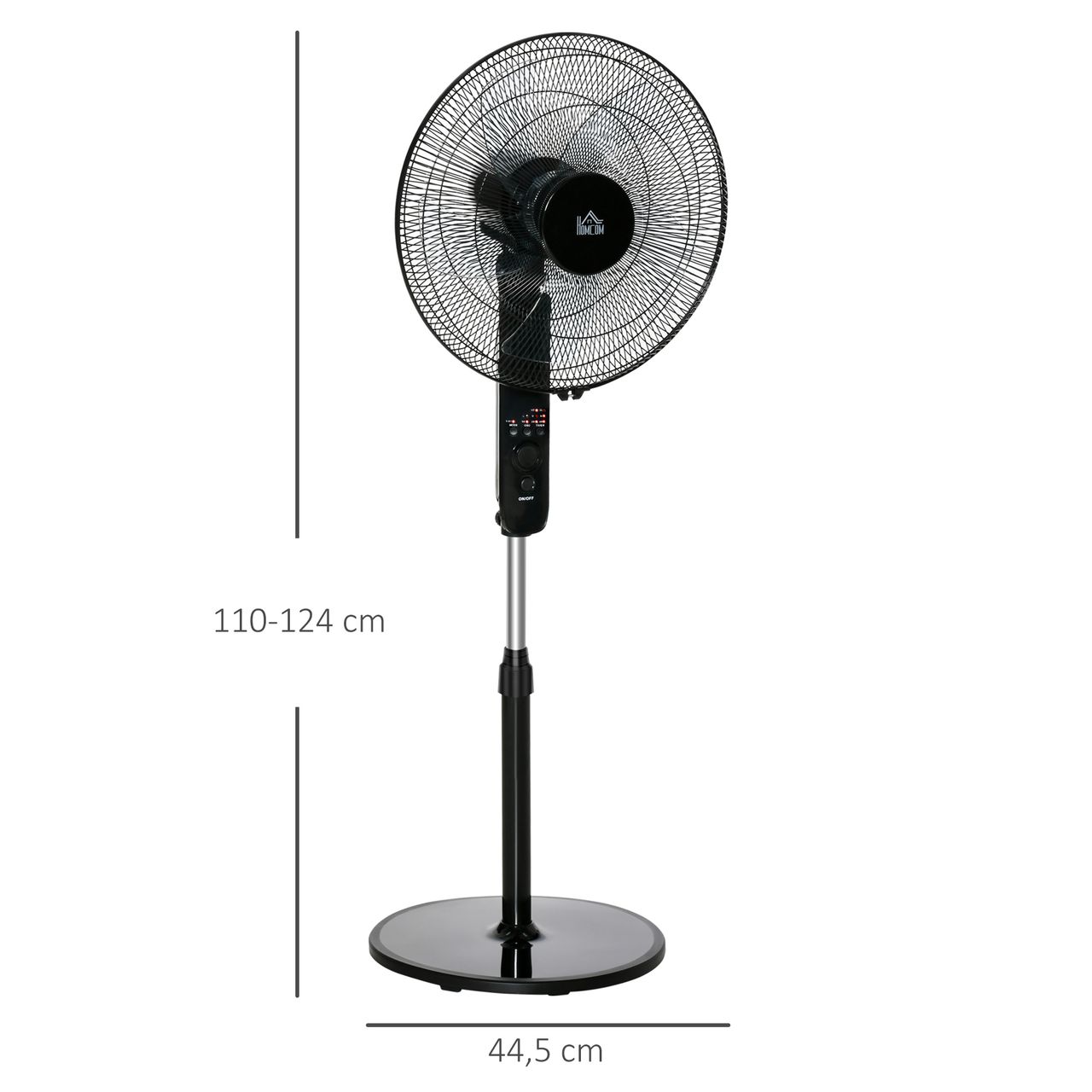 HOMCOM Standventilator Ventilator Fernbedienung Verstellbarer Neigungswinkel