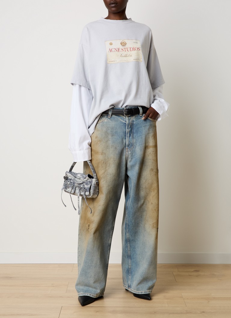 Koszulka z długim rękawem Acne Studios z nadrukowanym logo