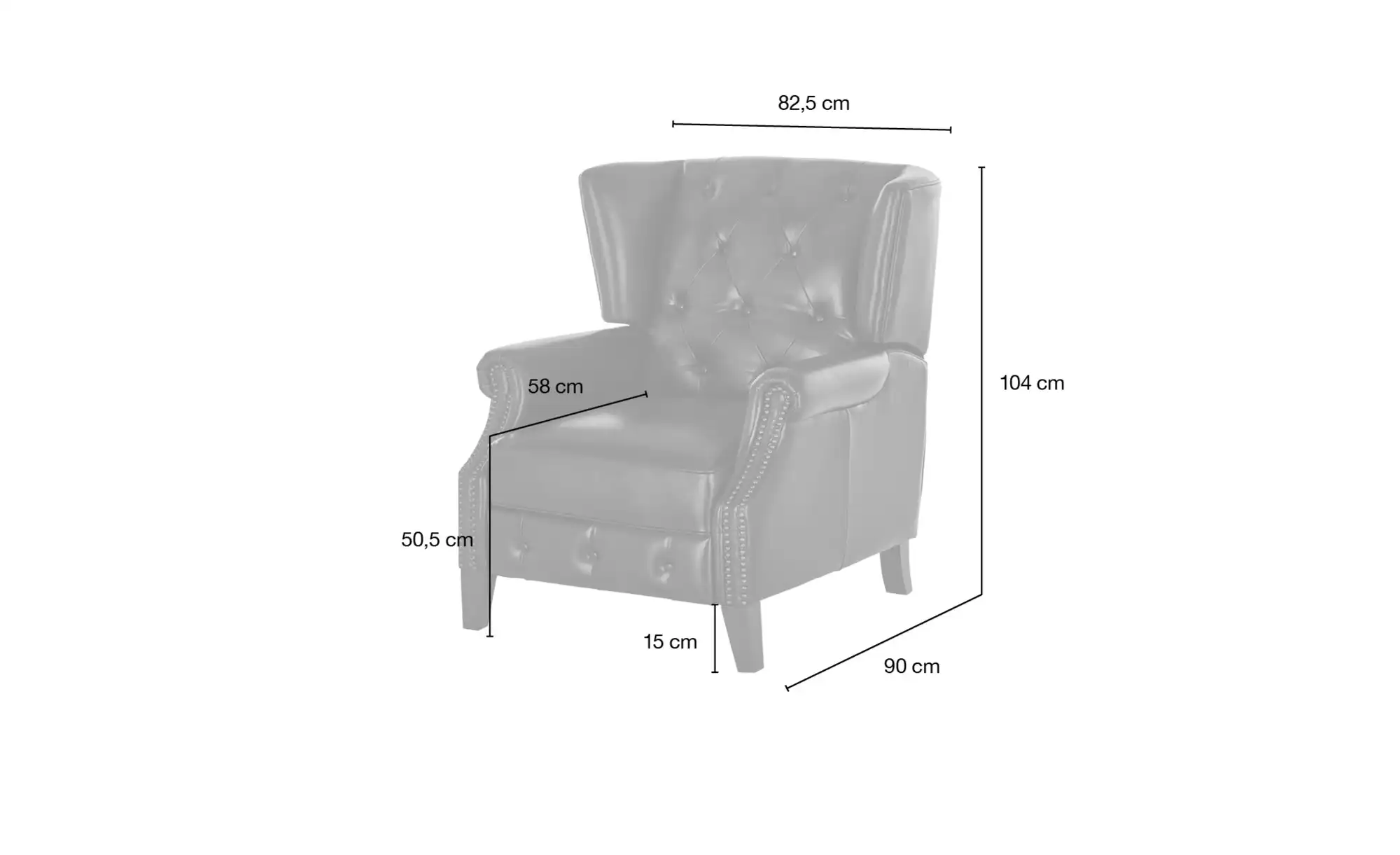 Primo Relaxsessel aus Echtleder Chesterfield