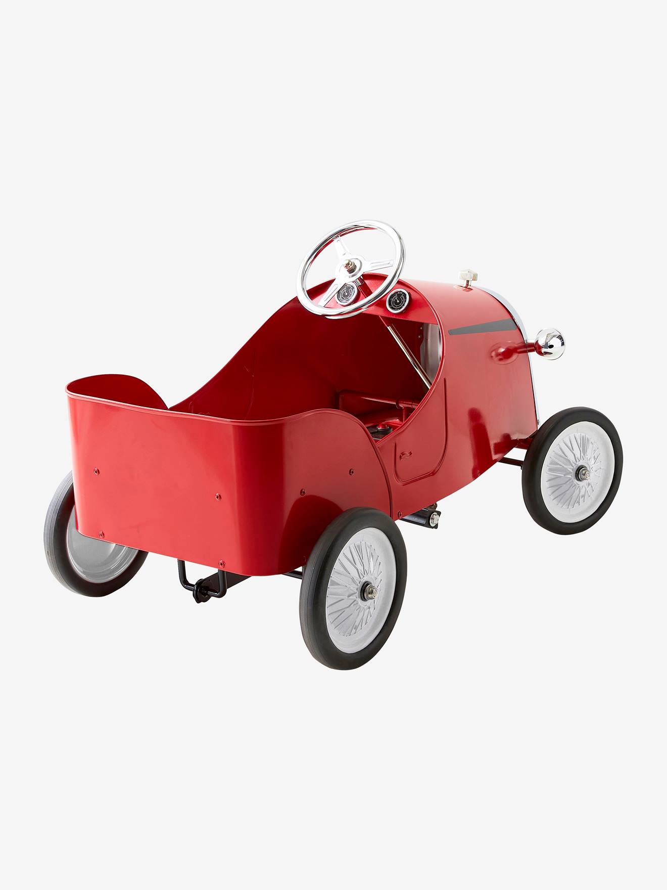 Voiture porteur à pédales en métal rouge