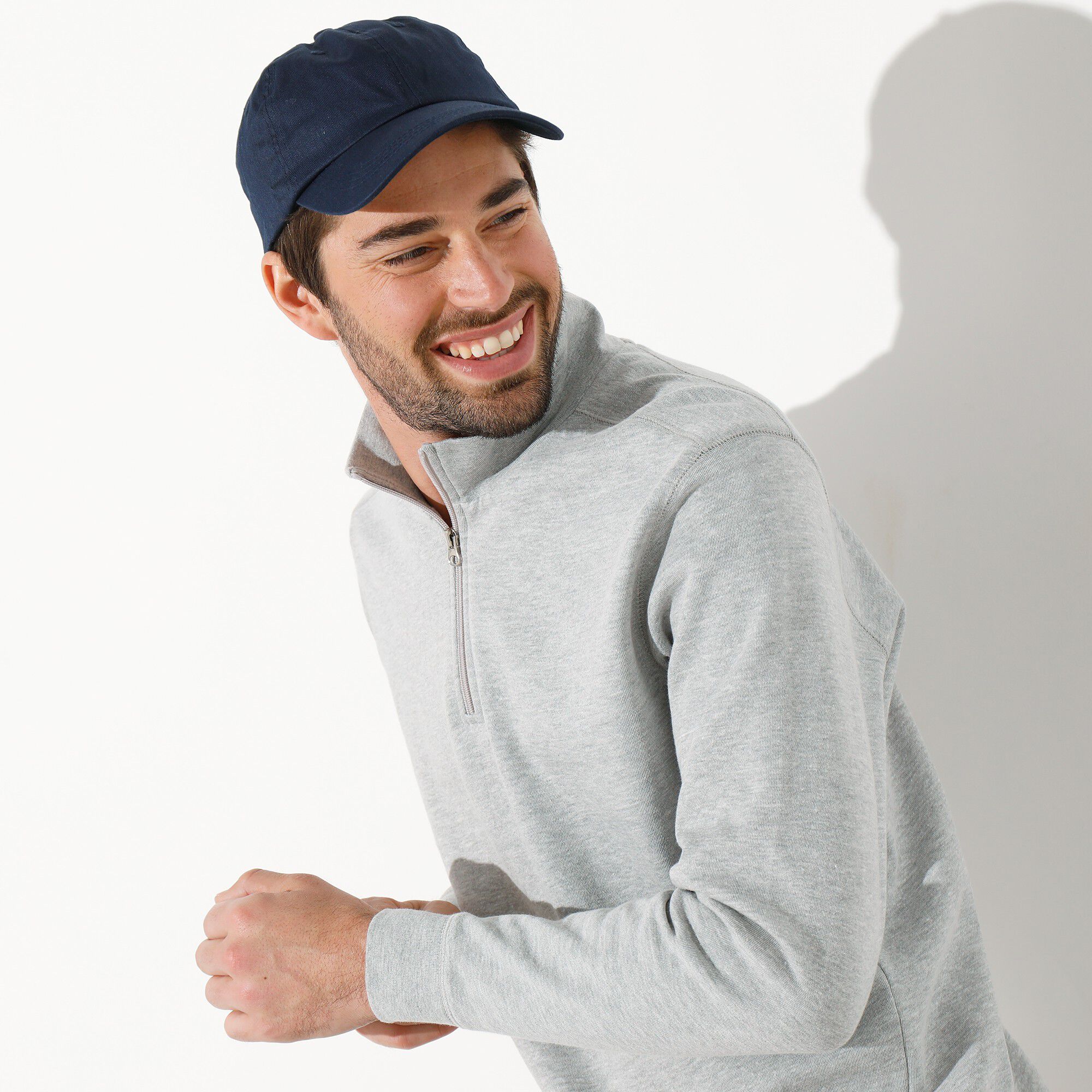Sweat molleton col camionneur zippé