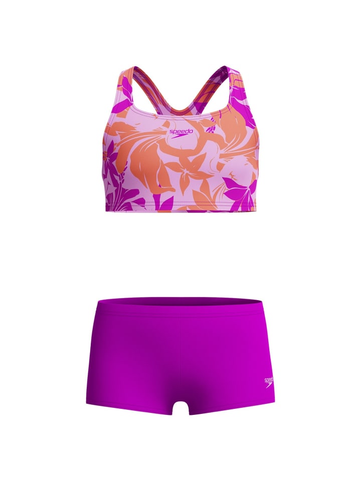 Speedo Boyleg zweiteiler Badeanzug  in Lila günstig kaufen