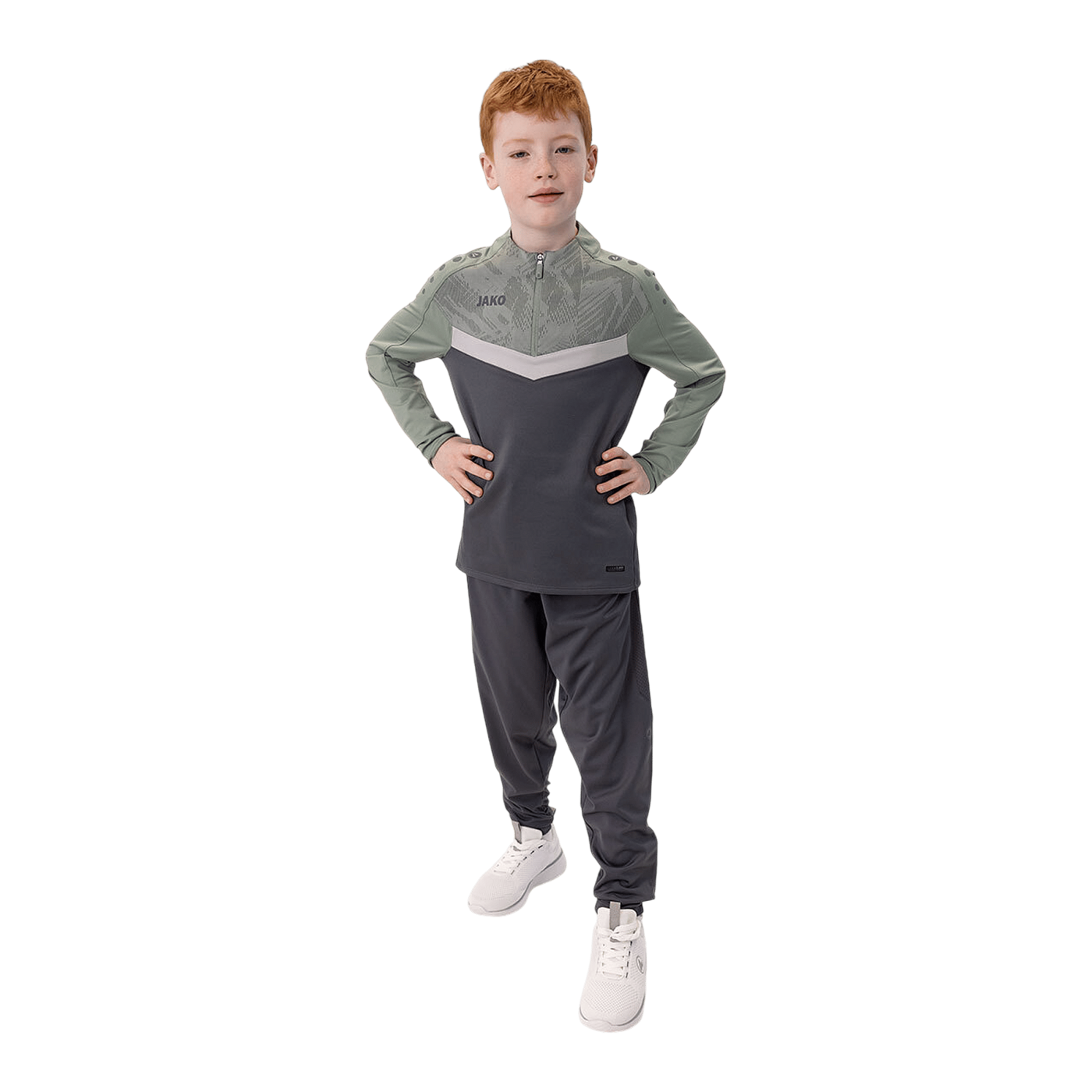 JAKO Iconic HalfZip Sweatshirt Kids Grau F852