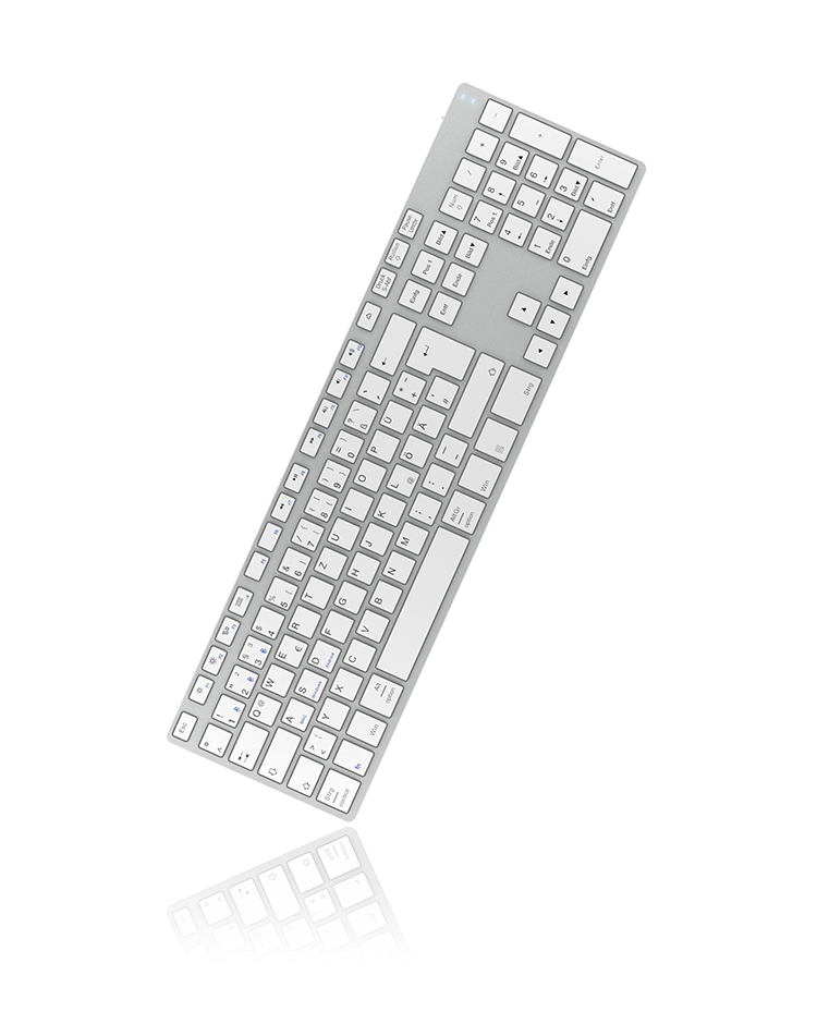 Keysonic KSK-8022BT (DE), Aluminium Full-Size Tastatur Bluetooth3.0