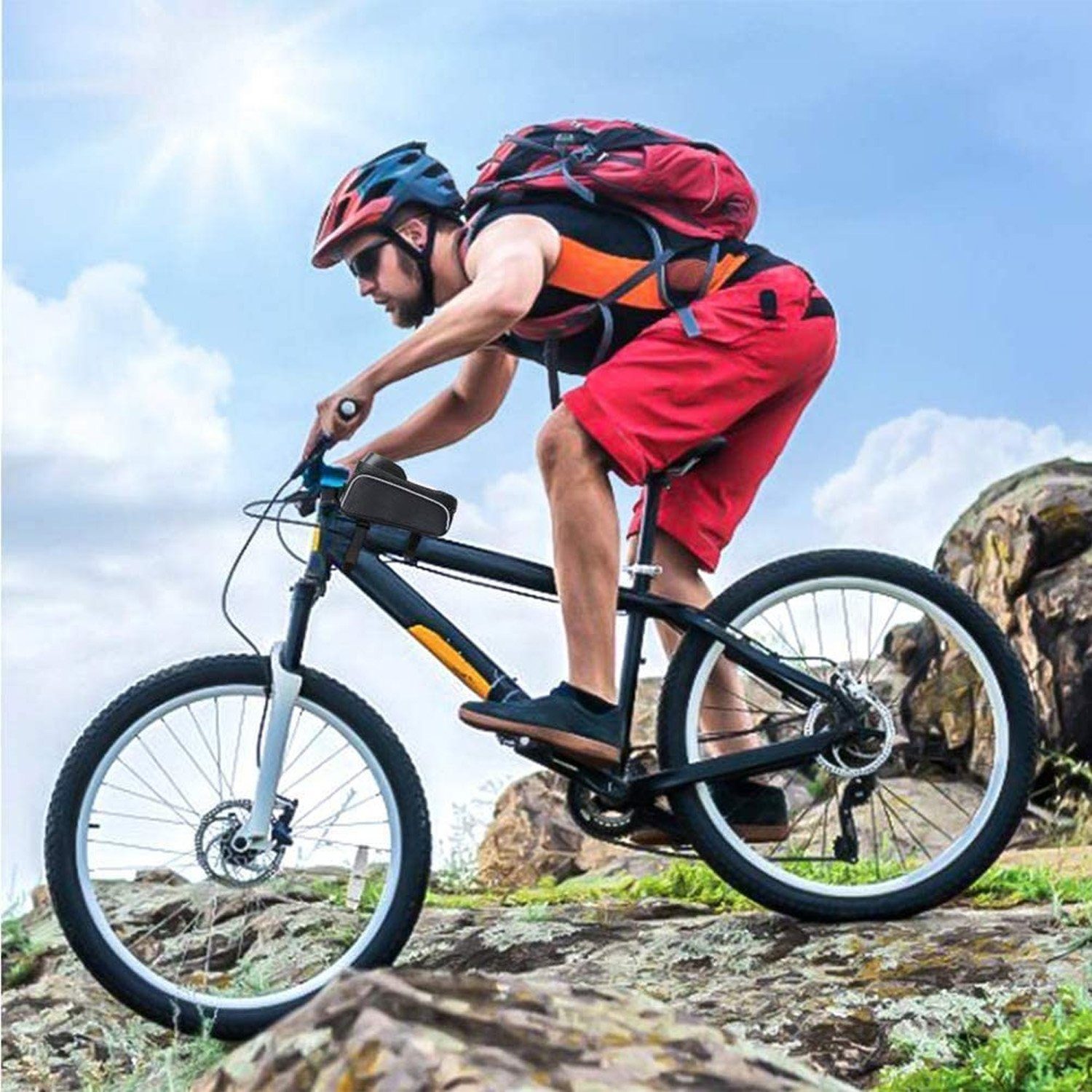 zggzerg Fahrradtasche Wasserdicht Fahrrad Handytasche für Smartphones unter 6,5 Zoll