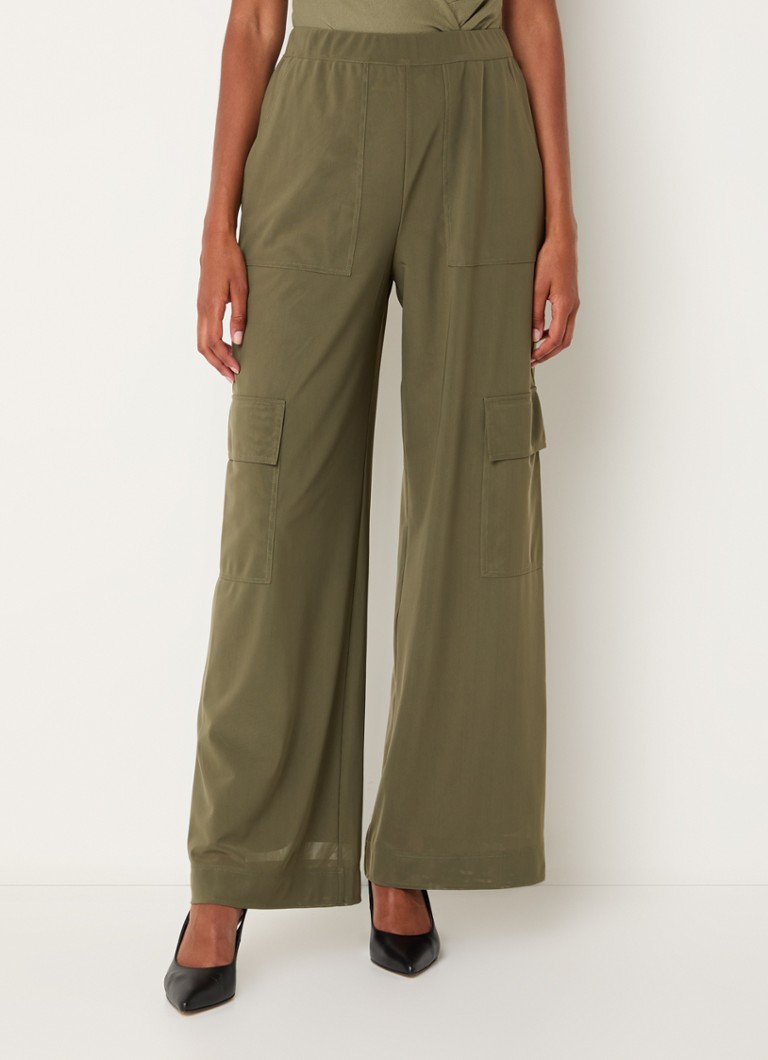 Pantaloni cargo cu talie înaltă și croi larg, Max & Co Leonida, cu buzunare laterale