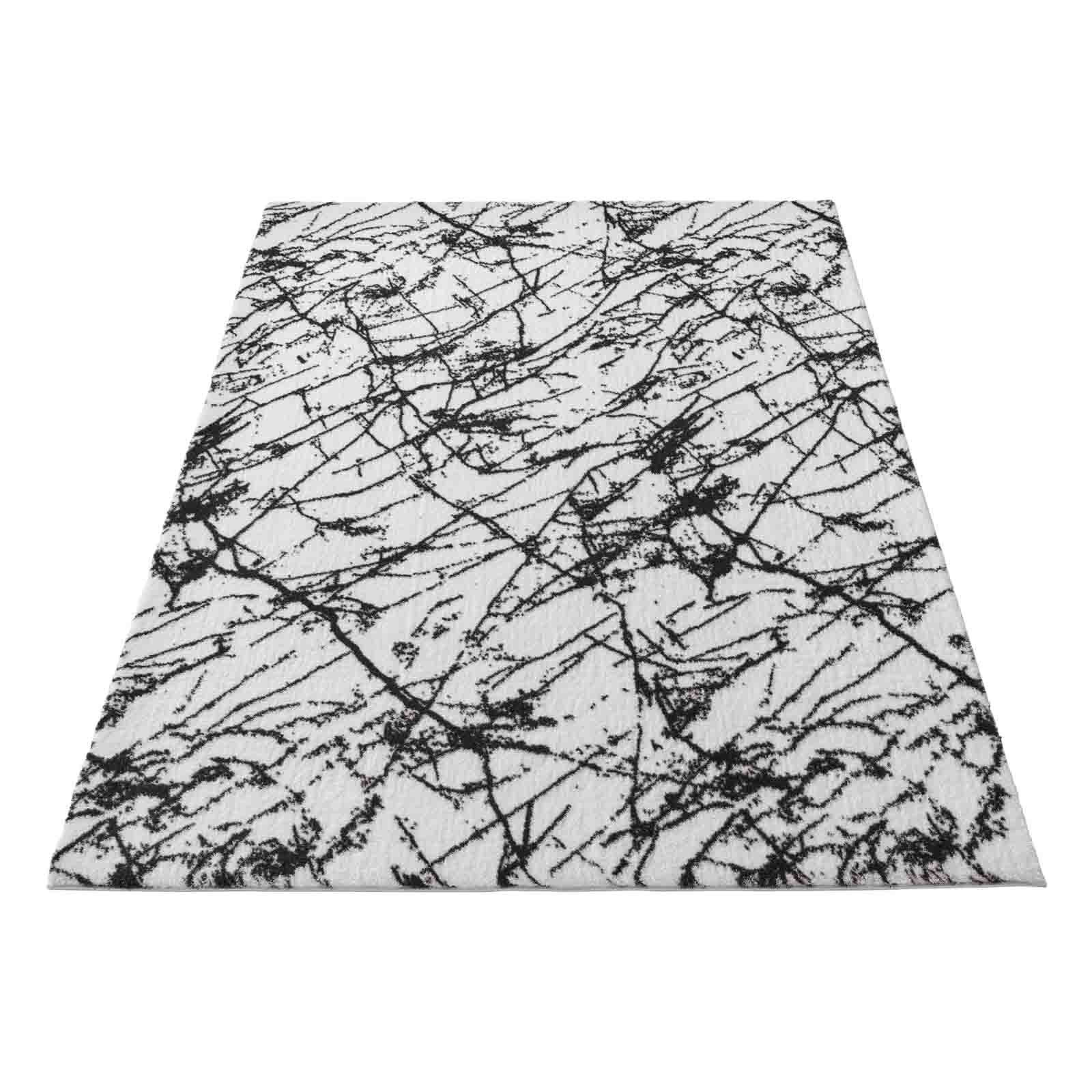 Teppich Supersoft Kurzflorteppich Valetta Marmor, TaraCarpet, rechteckig, Höhe: 19 mm, modern marmoriert waschbar Wohnzimmer Schlafzimmer Badezimmer 050x080