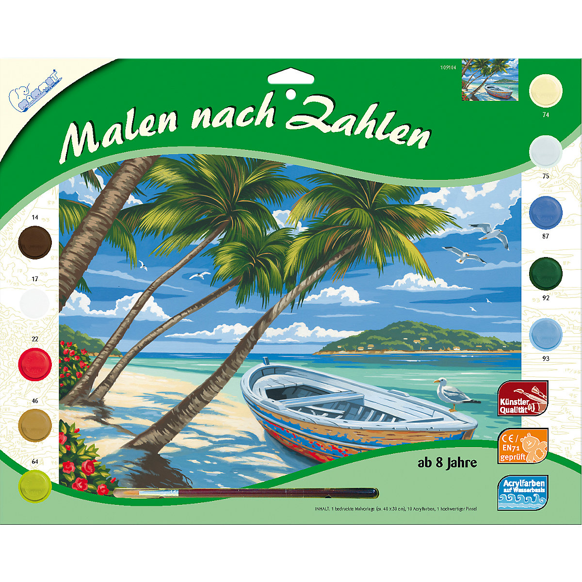 Malen nach Zahlen - Palmenstrand