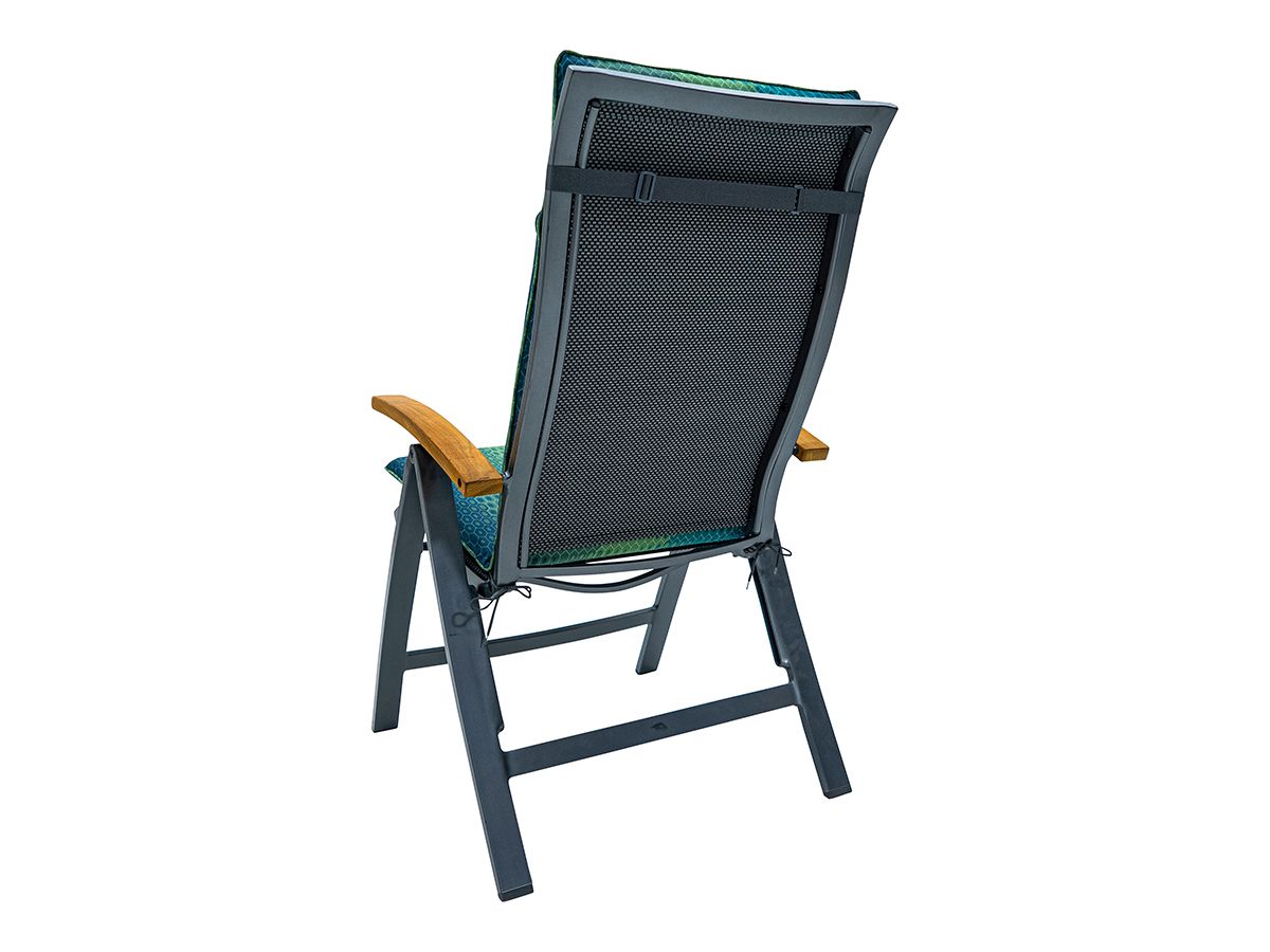 Madison Suzy Blue 120 x 50 Gartenstuhlkissen mit hoher Rückenlehne