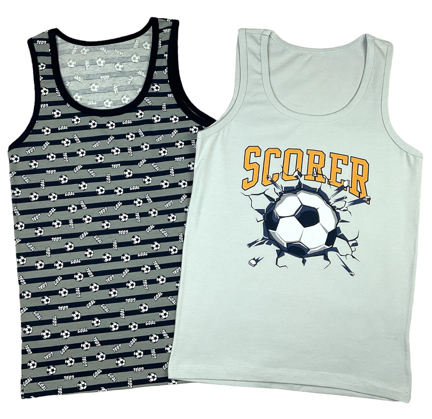 LOREZA Unterhemd 5 Jungen Unterhemden Baumwolle Tank Unterwäsche - Scorer (Spar-Packung, 5-St)