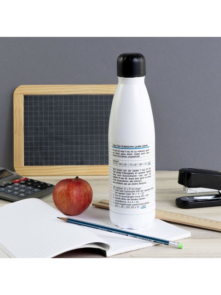 Geda Labels Trinkflasche Großes 1x1 in Weiß - 500ml günstig kaufen onesize