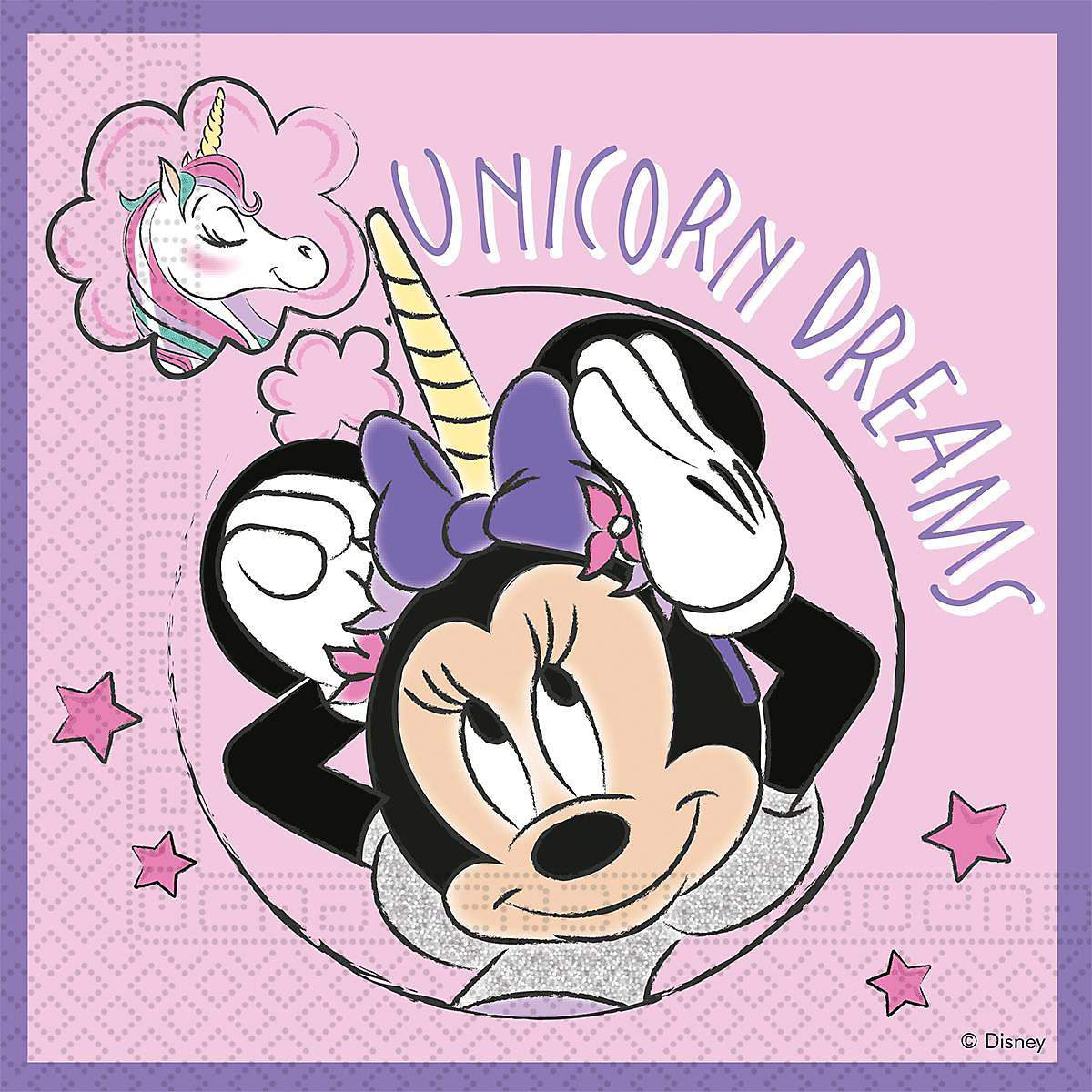 Servietten   Minnie Mouse Unicorn, 33 x 33 cm, 3-lagig, kompostierbar, 20 Stück