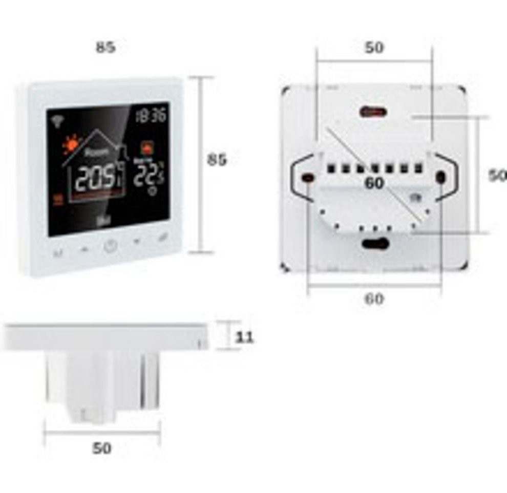 PEROBE Raumthermostat, elektronisch, WiFi Smart Digital mit Fühler, mit Fernzugriff und Zeitschaltuhr