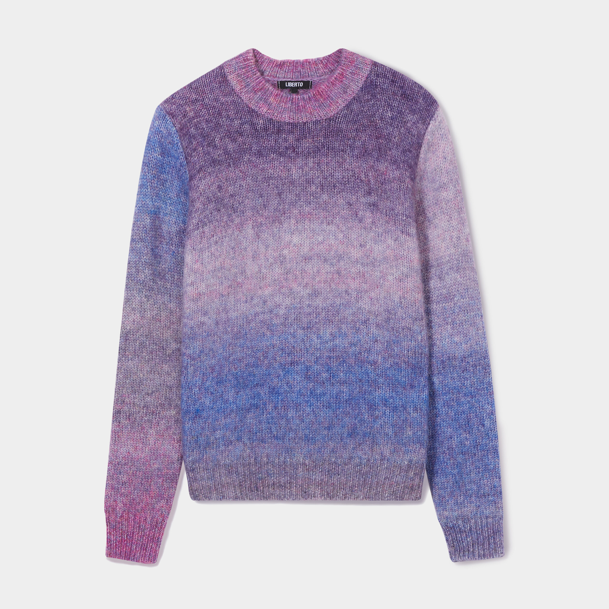Pull col rond manches longues Liberto violet femme | La Halle