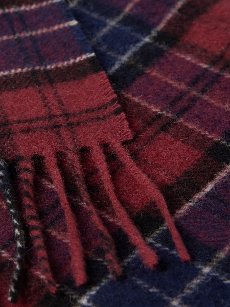 Schal aus Lanawolle mit Tartan-Muster in rot