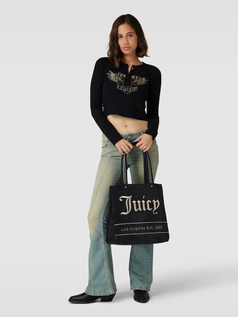 Shopper mit Label-Stitching Modell 'IRIS' in schwarz