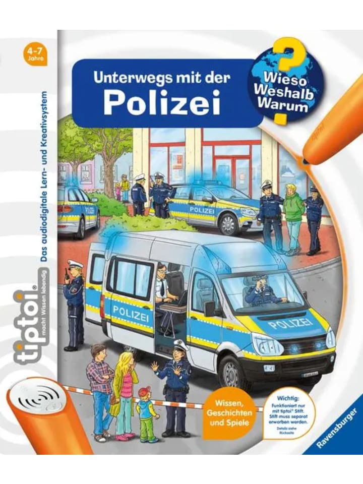 Ravensburger tiptoi® Wieso? Weshalb? Warum? Unterwegs mit der Polizei günstig kaufen onesize