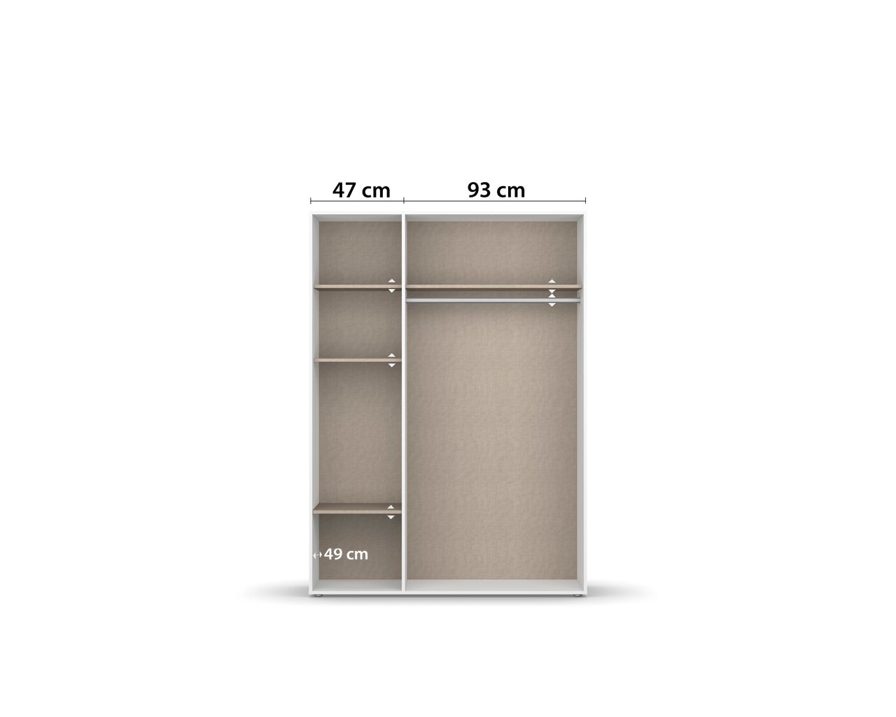 Rauch Möbel Voyager Drehtürenschrank, Schrank, Alpinweiß, 3-türig