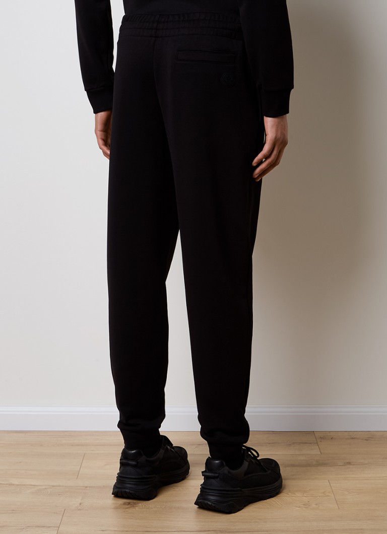 Moncler Tapered fit jogging trousers with logo embroidery and side pockets