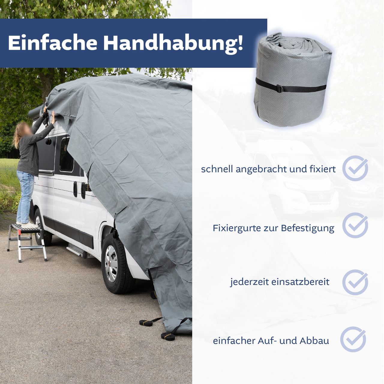 Lemodo Lemodo Dachschutzplane für Wohnmobile, M 700 - 750 cm lang