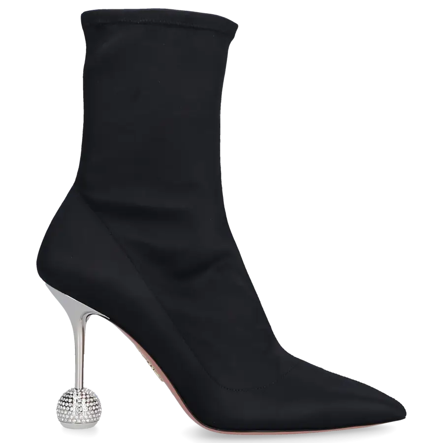 Aquazzura - Stiefeletten YES DARLING 95 Satin - schwarz