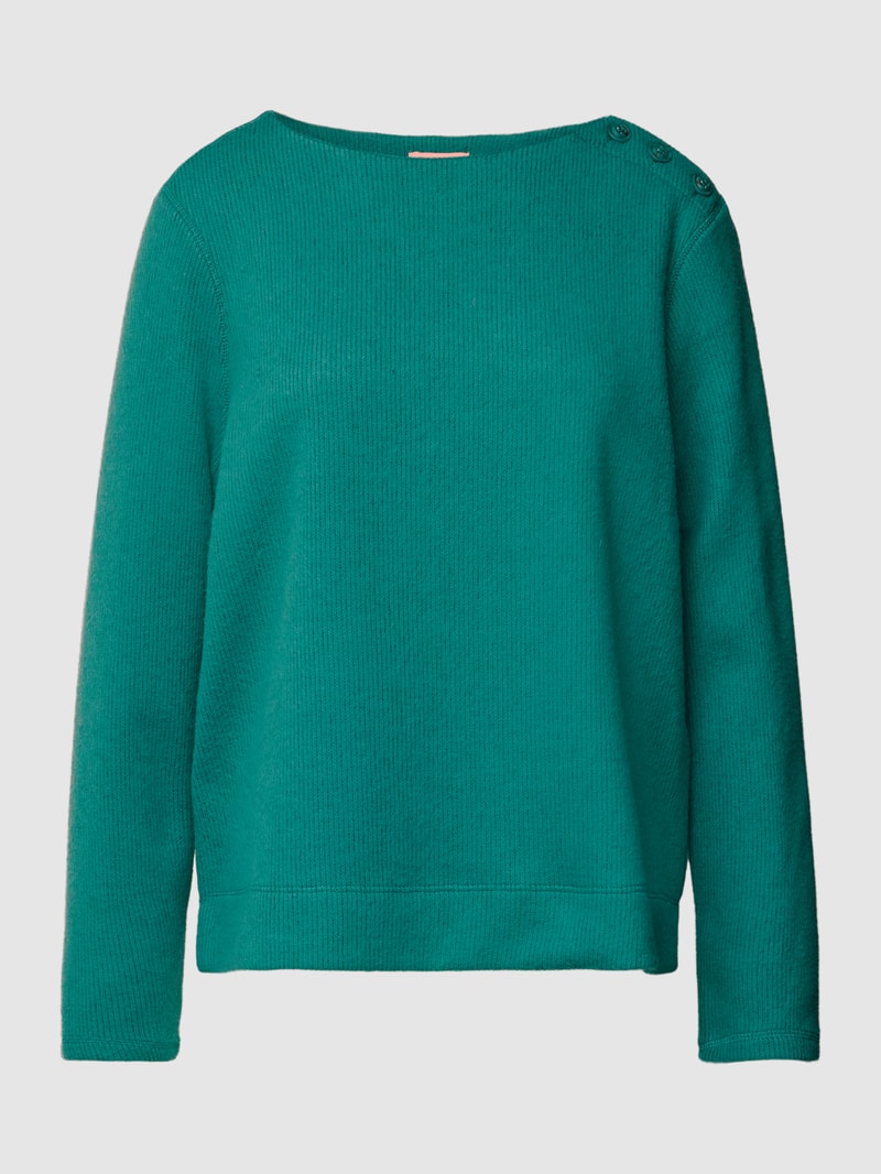 Strickpullover mit Viskose-Anteil und U-Boot-Ausschnitt in bottle