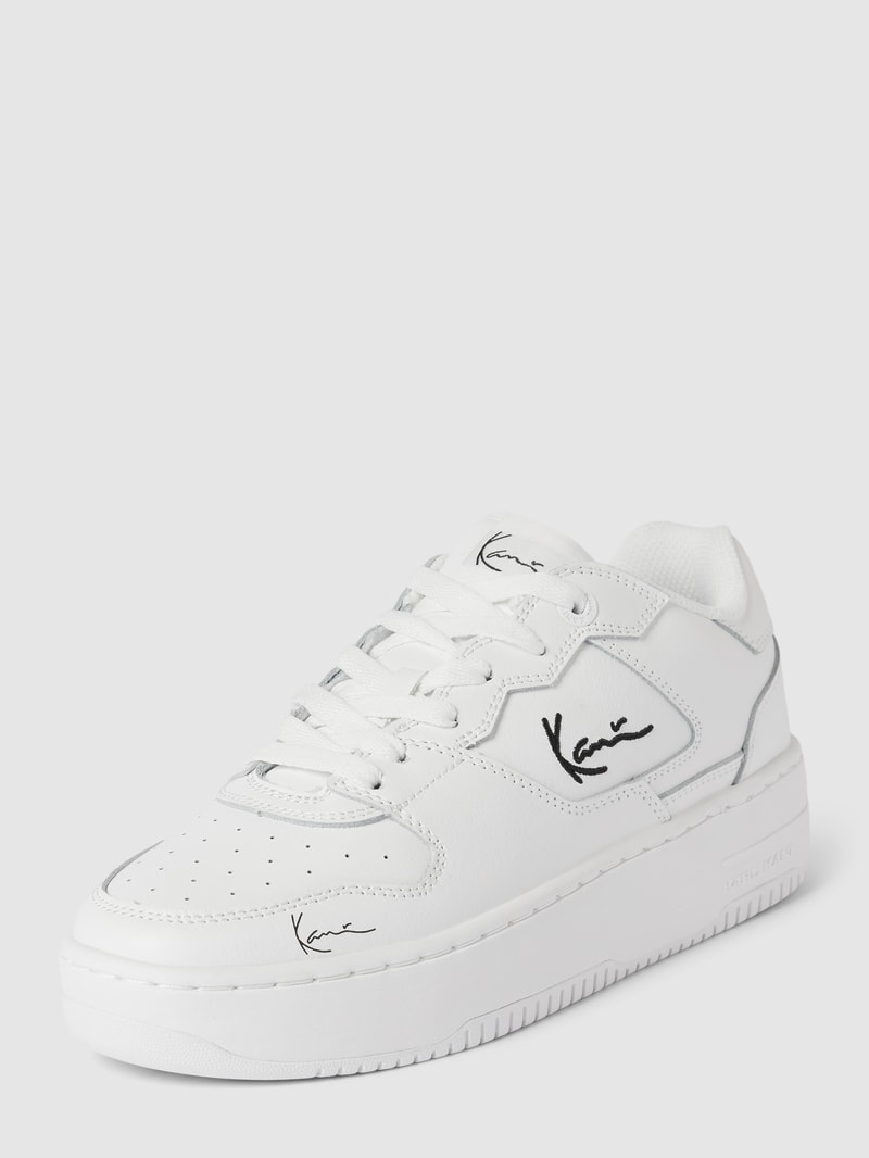 Sneaker mit Label-Stitching in weiß