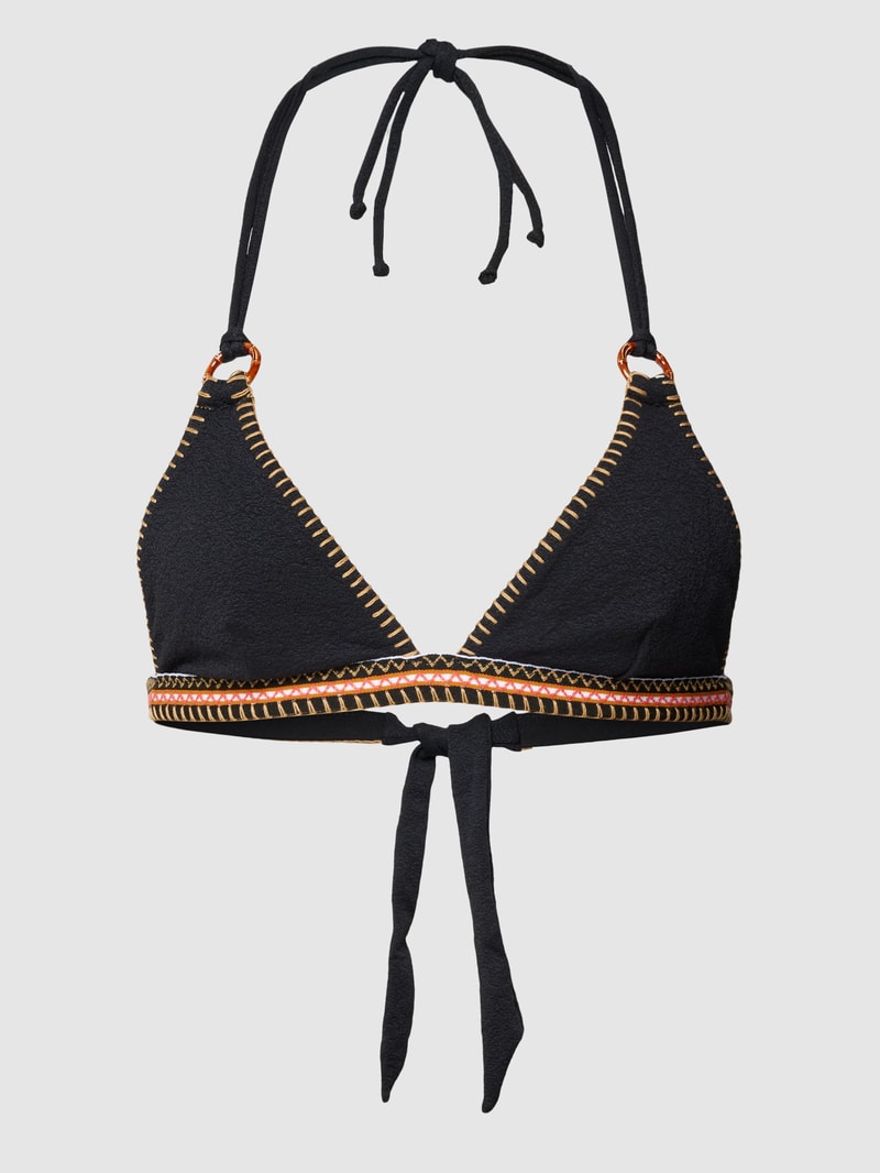 Bikini-Oberteil mit Schleifen-Detail Modell 'WAKO' in schwarz