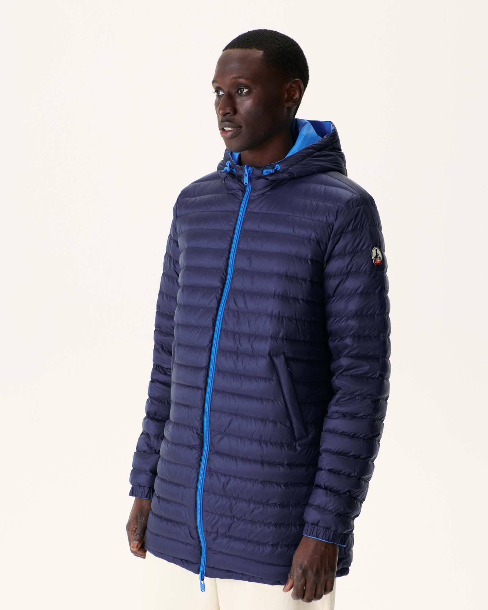 Doudoune longue réversible à capuche Azur/Marine Amsterdam