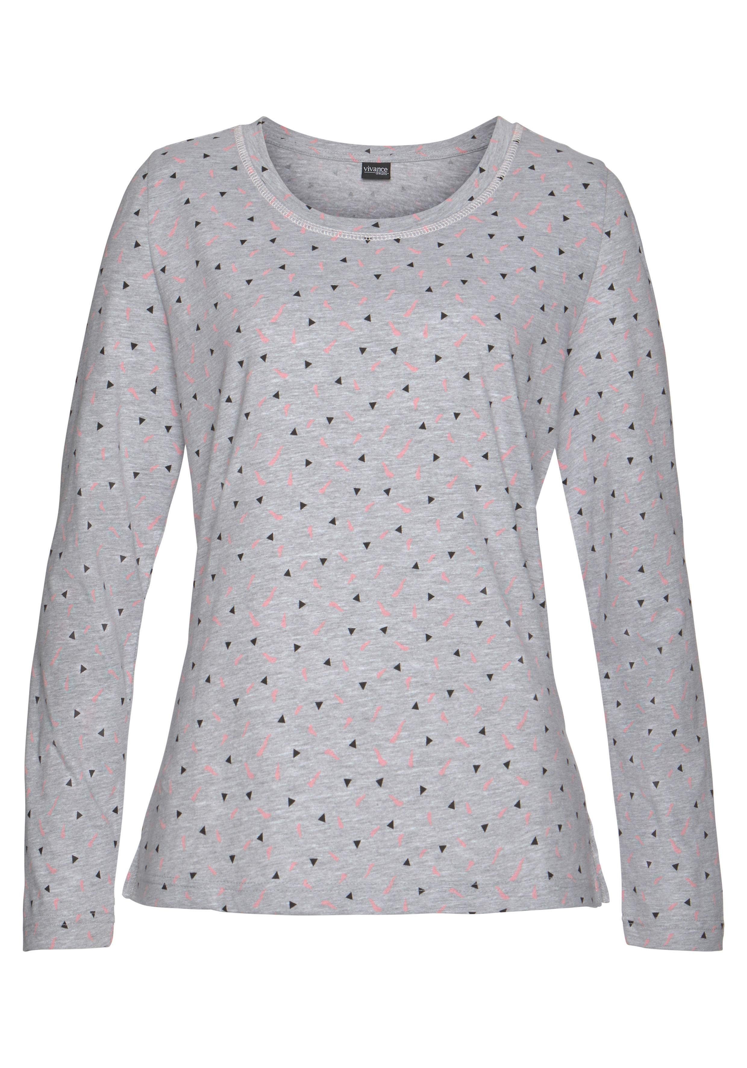 Vivance Dreams Pyjama (2 tlg., 1 Stück) mit gemustertem Longsleeve