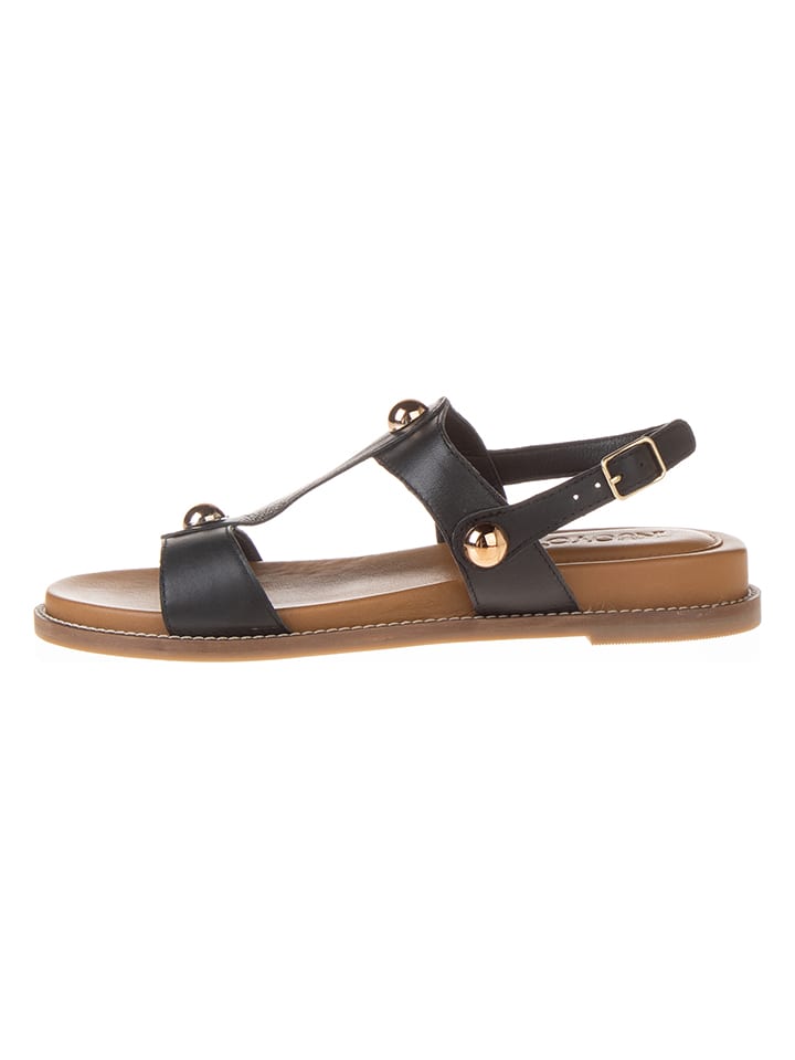 INUOVO Leder-Sandalen in Schwarz günstig kaufen