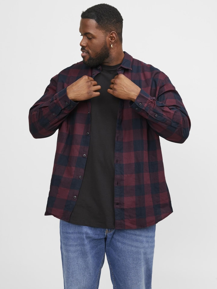 JACK & JONES PLUS Karohemd in Port Royale günstig kaufen
