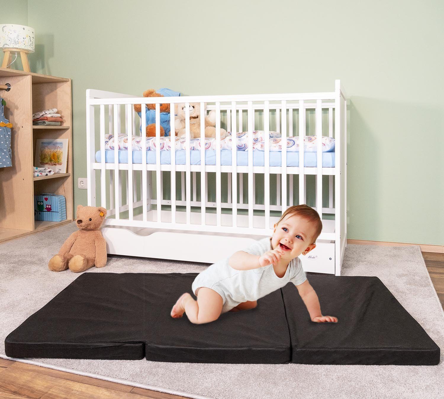 Klappmatratze Komfort Reisebettmatratze Faltmatratze, Alcube, 4.5 cm hoch, (Set, praktischer Tragetasche), Reisebettmatratze 60x120 cm - Matratze für Baby