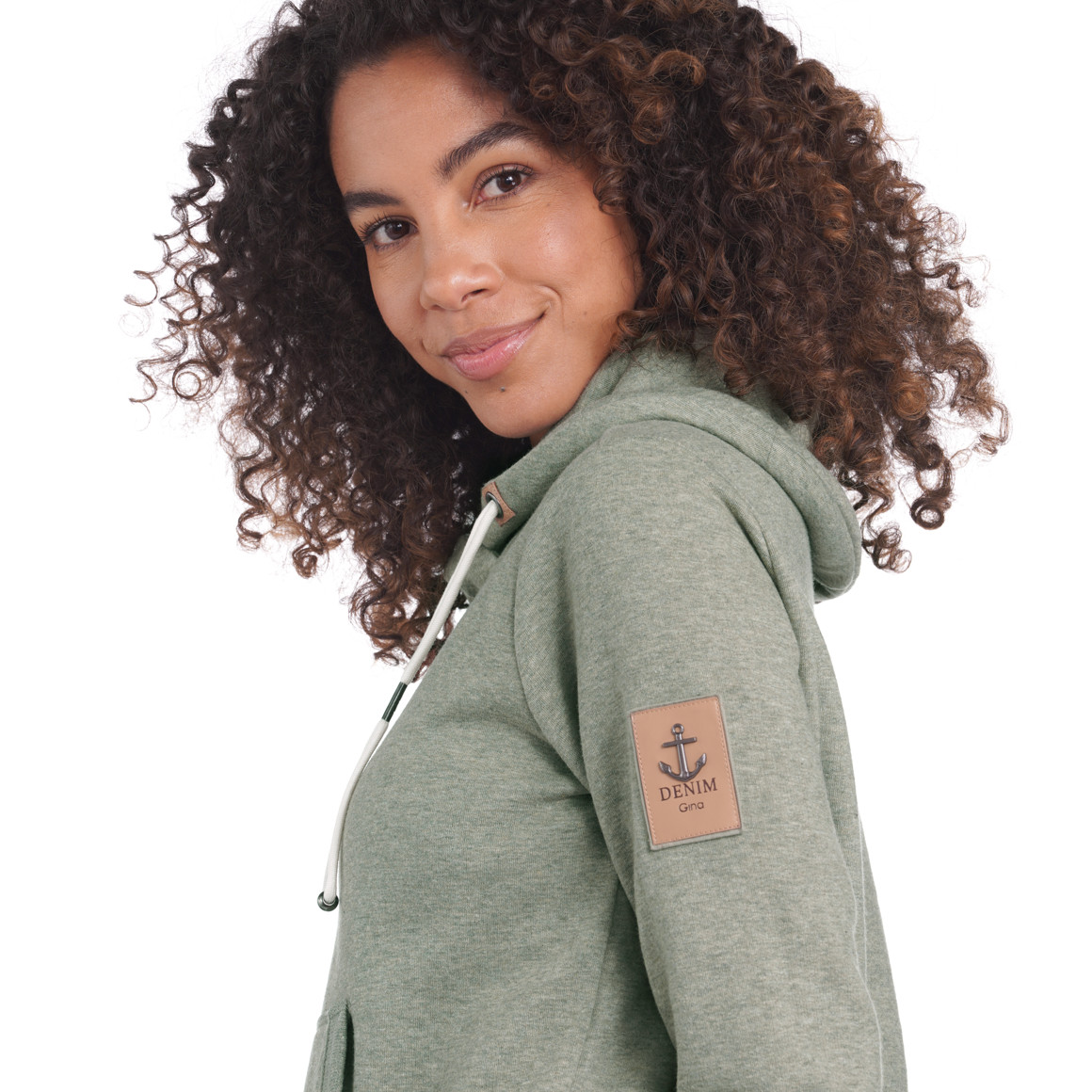 Damen Sweatshirt mit Print und Kordel