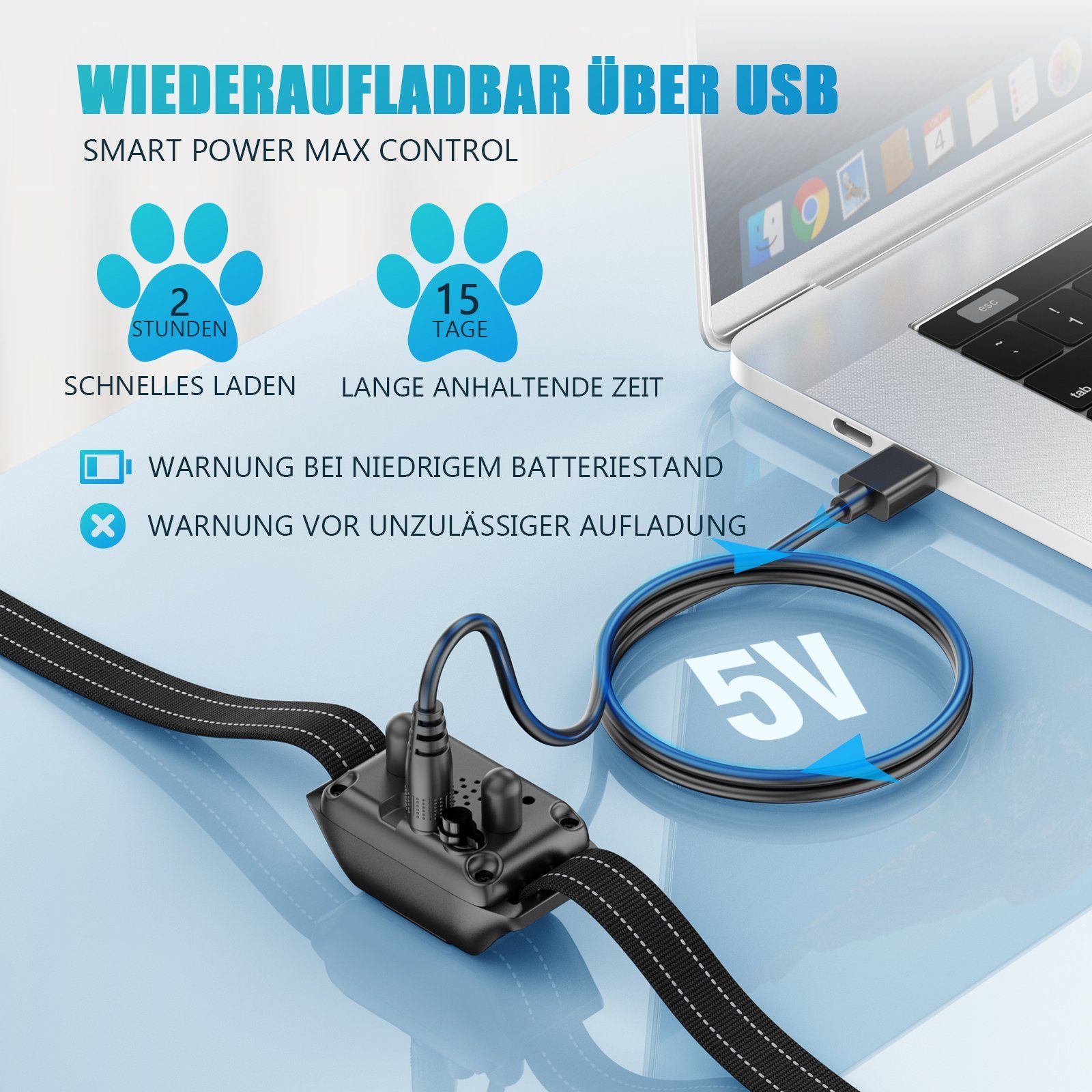EBL Hunde-Halsband Vibrationshalsband,Automatischs Hundehalsbänder