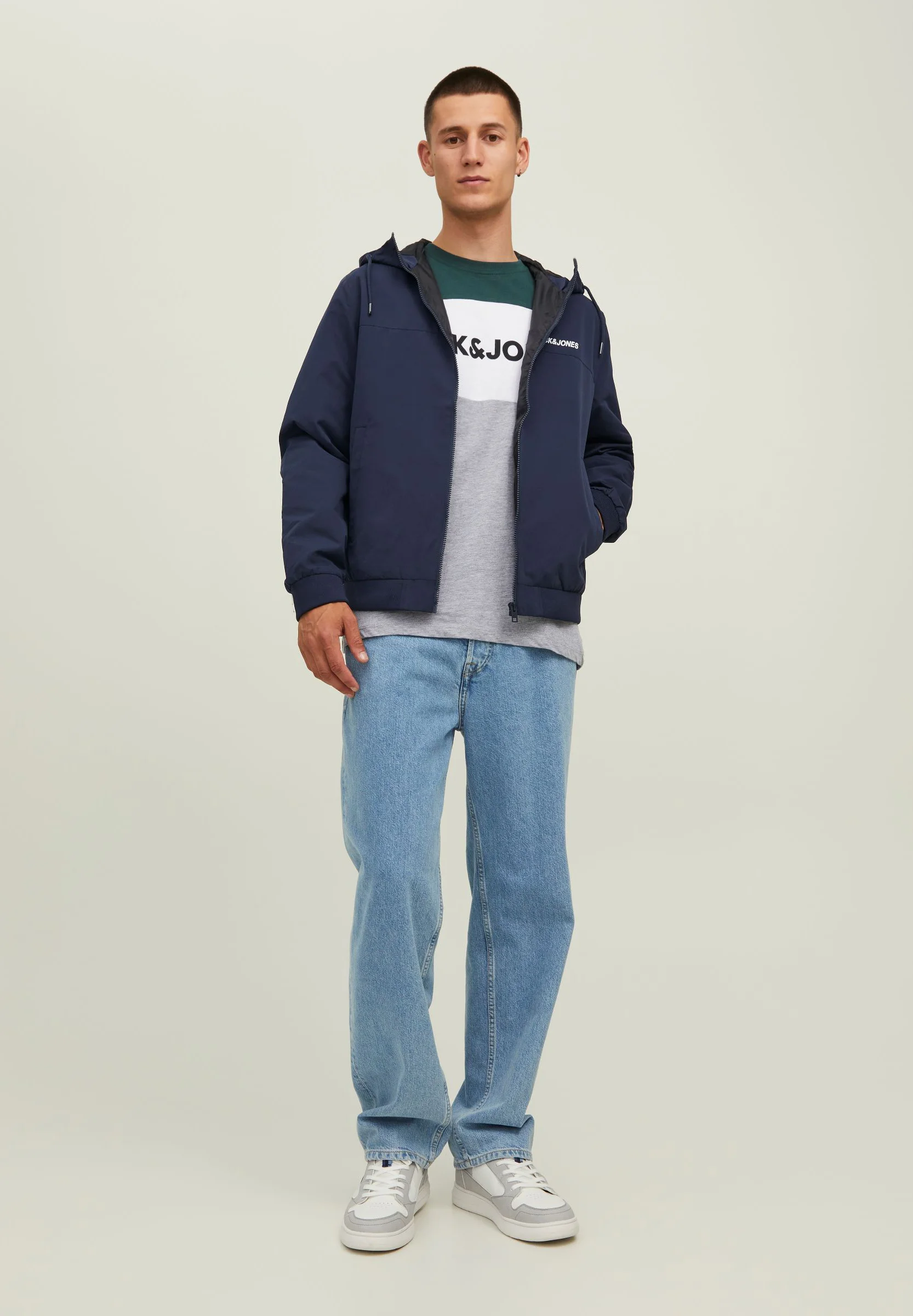 Jack & Jones JJERUSH BLOCKING HOOD - Chaqueta ligera